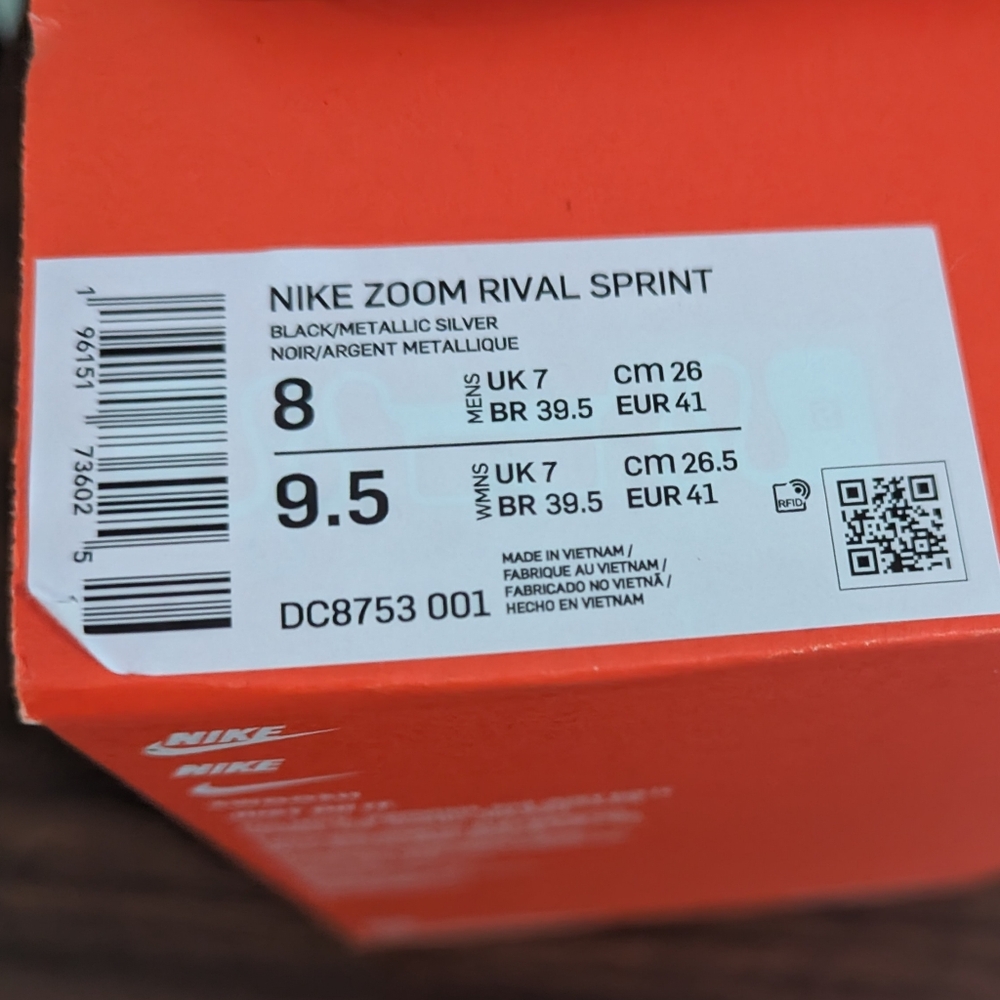 Nike Zoom Rival Sprint Shoes - Black/Metallic Silver
